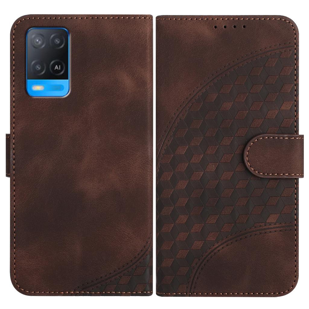 Knurling Three-dimensional Block PU Leather Wallet Card Bag Phone Case for Oppo A36,A53,A72,A54,F19,Reno6 Lite,Realme 9i,Realme 10,Realme C55...