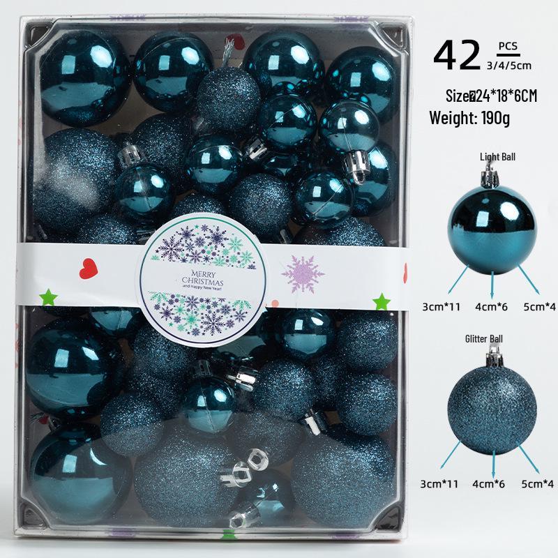 Набор новогодних шаров для международной торговли: Набор из 42 глянцевых и блестящих украшений (3/4/5см)