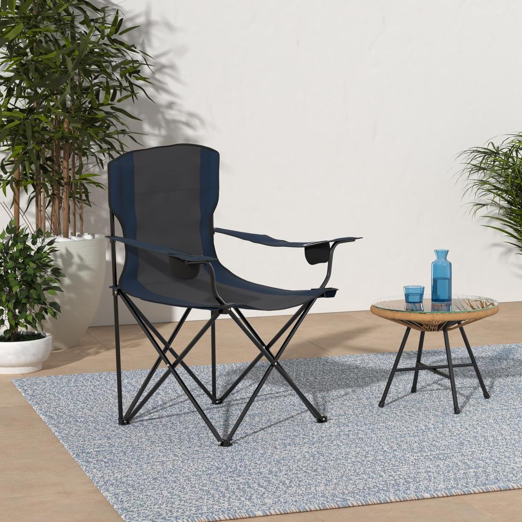 Японский стул для кемпинга Pacific Pass с сумкой для напитков Quad Chair M [подлинный импорт] держатель/хранилище синий/серый