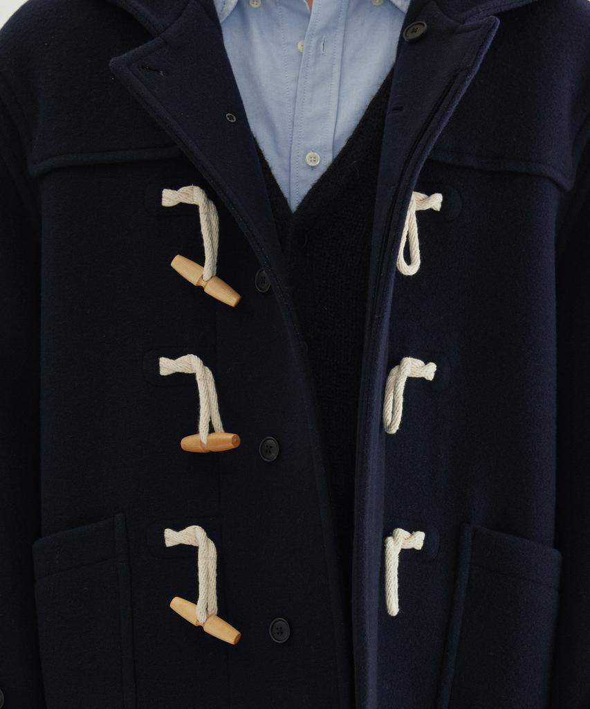 Covernat Wool Hooded Duffle Coat Dark Navy