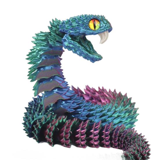 3D-печатная шарнирная змея, гибкая змея, украшение с зубами, игрушка для снятия стресса с домашнего питомца, декор для домашнего офиса