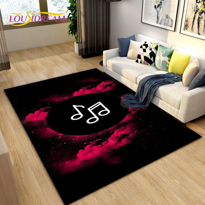 3D Creative Music Cartoon Area Rug Large,Carpet Rug for Living Room Bedroom Sofa Doormat Decoration,kids Play Non-slip Floor Mat
