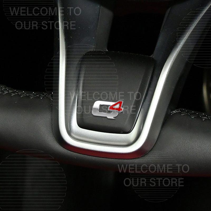 Car Decor Metal Q4 Q2 Letter Emblem 3D Sticker For Alfa Romeo 159 147 Giulietta Stelvio MITO Giulia Steering Wheel Badge DecalsBV0