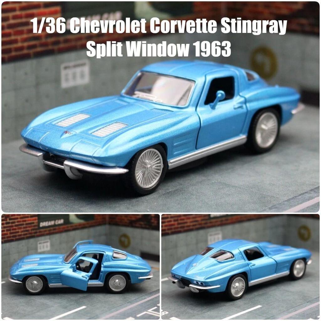 Chevrolet Corvette C2 1963 Ретро Классический Суперкар Симуляция Литой и Игрушечный Автомобиль RMZ city 1:36 моделей автомобилей из сплава, подарки для детей