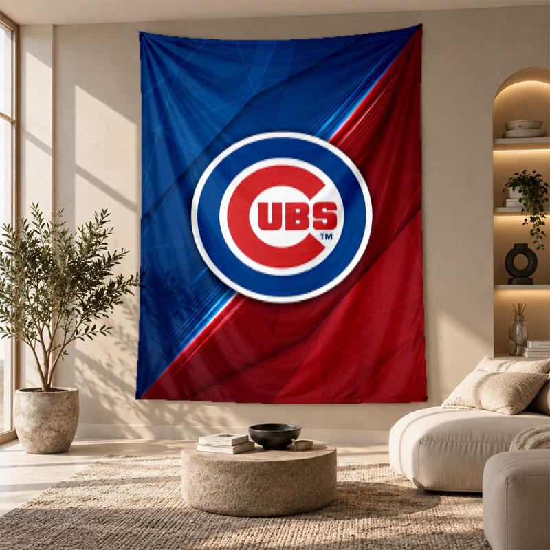 Decorative Tapestry,Chicago Cubs Printed Wall Art, Lightweight Wall Hanging For Bedroom Background