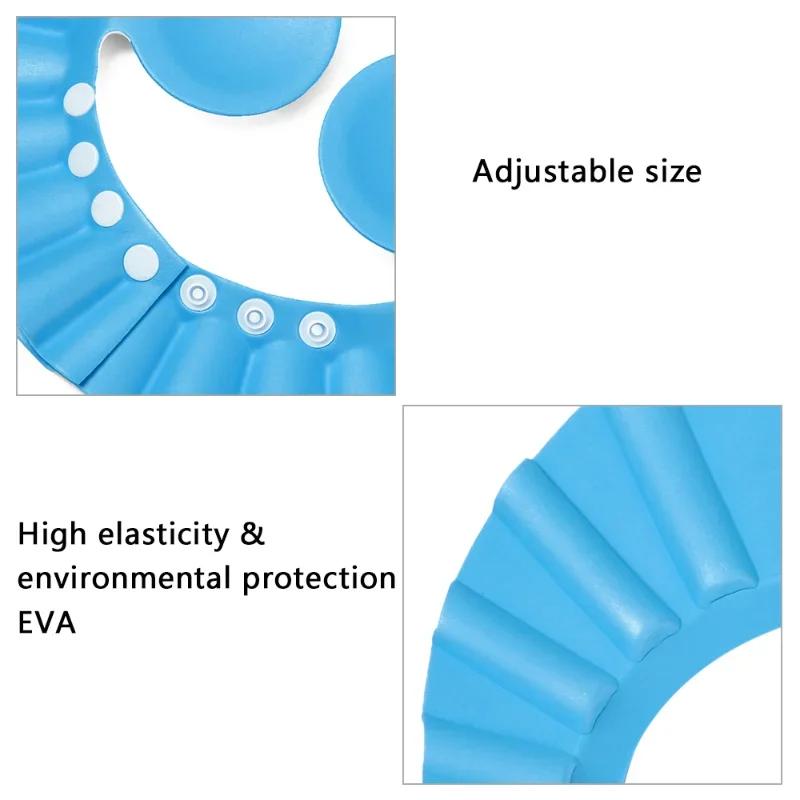 1 шт. Регулируемые шапочки для душа для младенцев, детская шапочка для шампуня, щиток для купания, водонепроницаемый козырек для защиты ушей и глаз, портативная детская шапочка для мытья волос