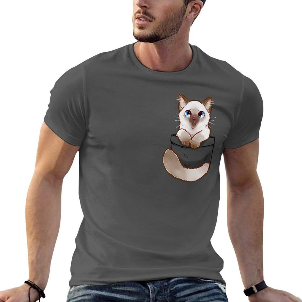 Pocket Cute Ragdoll Kitten TShirt Large Size Short Sleeve TShirt