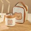 Stainless Steel Lunch Bento Box Cute Bear Leakproof Food Container Thermal Cup for Office Outdoors for Hot Or Cold Food