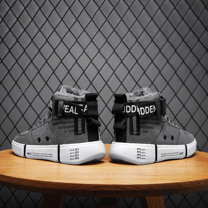 Модные зимние мужские ботинки плюс бархатные теплые зимние ботинки легкие нескользящие 2024 новые удобные теплые мужские повседневные спортивные туфли