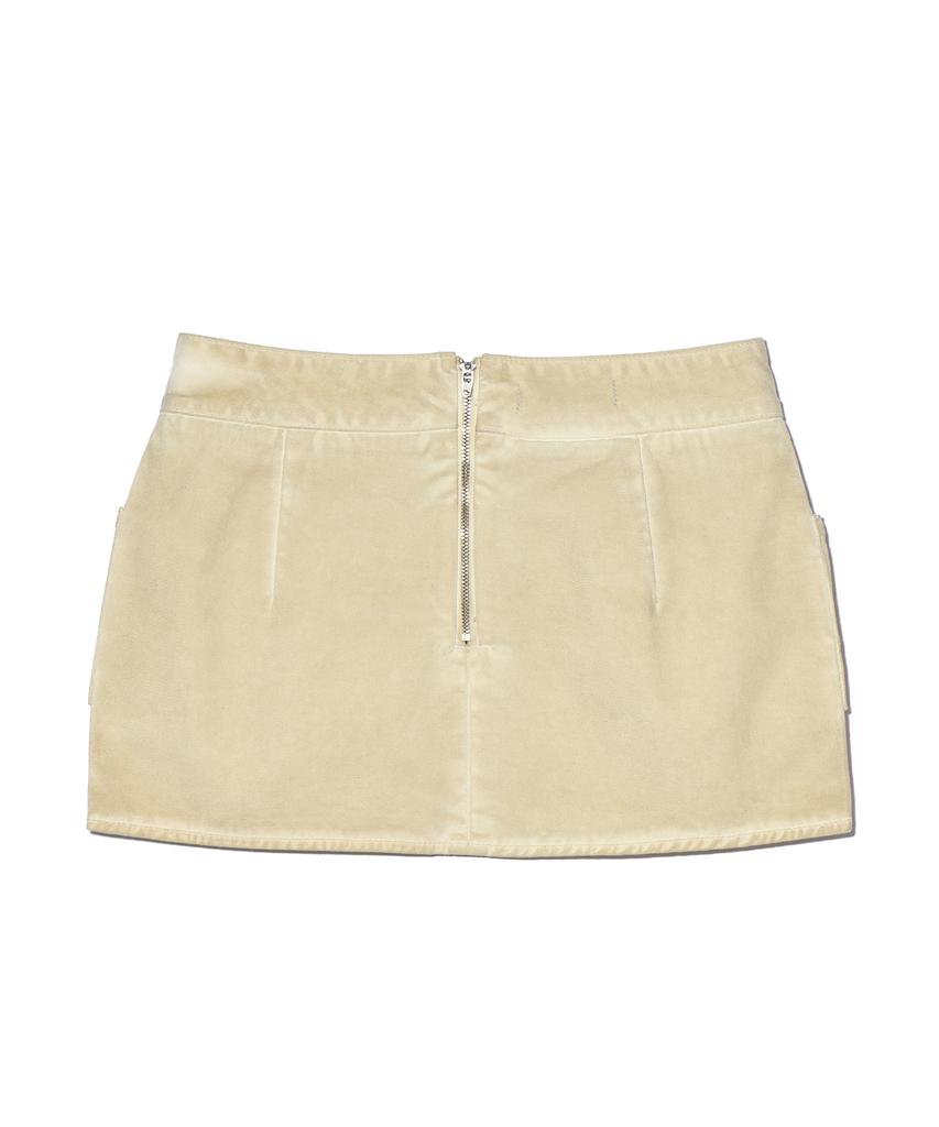 Yuhee Cotton Pocket Mini Skirts Beige