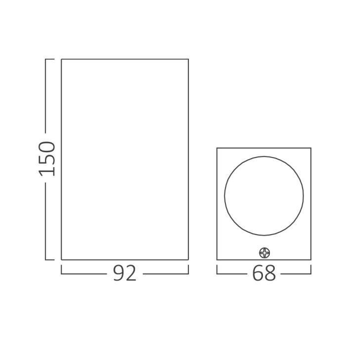 Lot de 2 Appliques RITA GU10 2x35W Gris Aluminium IP44