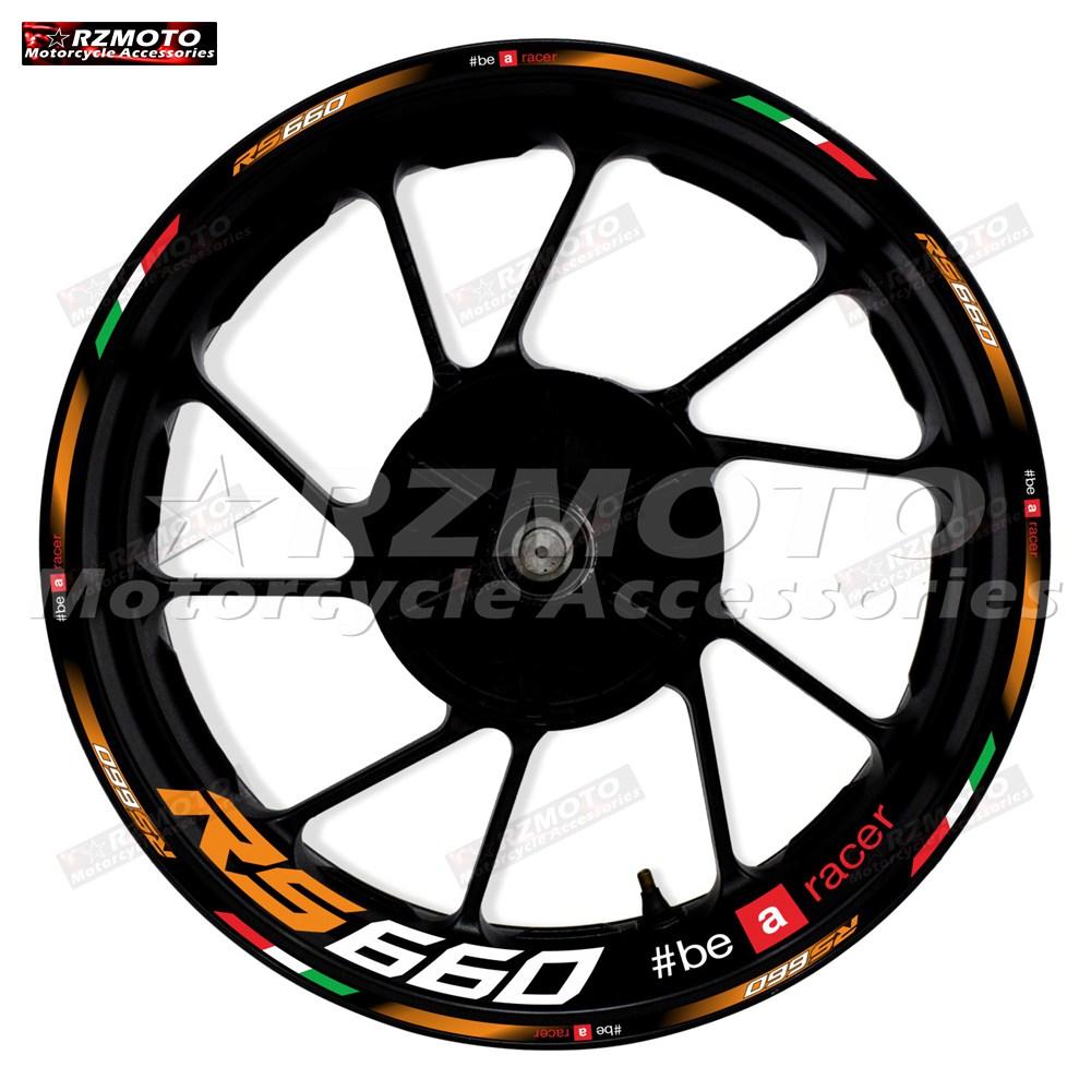 For RS660 RS 660 Motorcycle 17 Inch Front and Rear Decal Hub Waterproof Reflective Rim Wheel Sticker