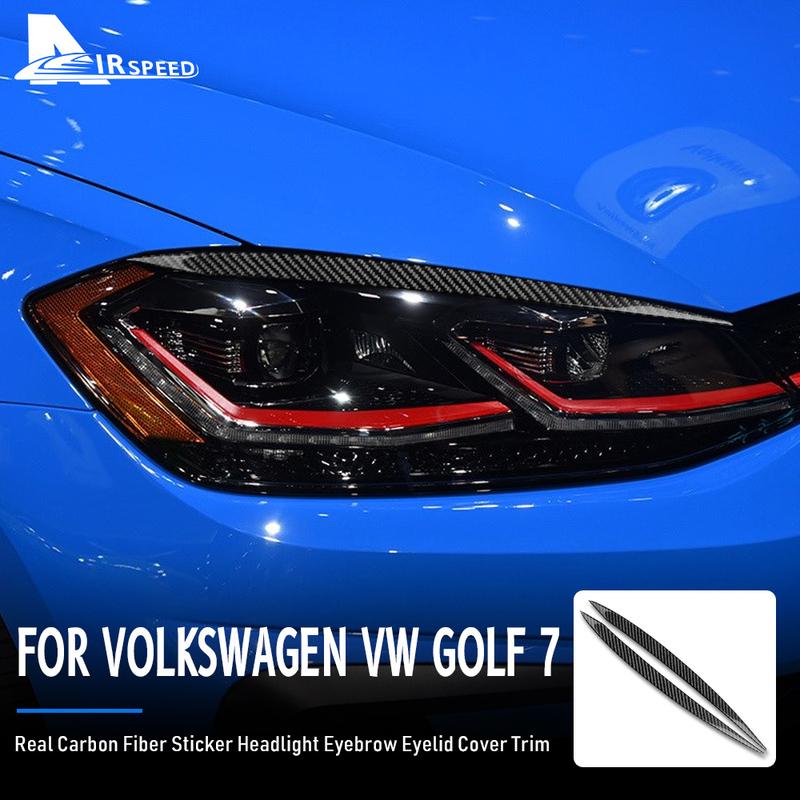 Настоящее мягкое углеродное волокно для Volkswagen VW Golf 7 MK7 GTI 2013 2014 2015 2016 2017 Накладки на фары автомобиля Накладки на брови Стикер