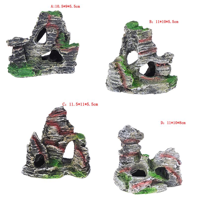 Вид на горы Аквариум Рок Пещера Дерево Мост Аквариум Орнамент Рокарий Декор