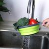 Collapsible Foldable with Handle Silicone Colander Dish Draining Basket Drainer Strainer