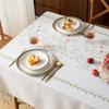 Трехмерная вышивка Скатерть Легкая роскошь Французский ретро Прямоугольная Скатерть для кофейного столика Высококачественный хлопок-лен Декор