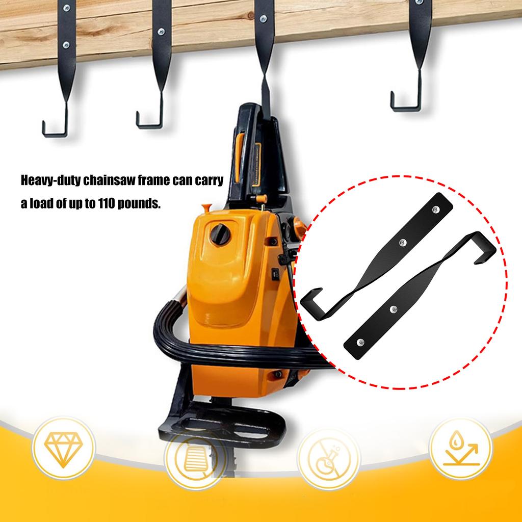 2 шт. Держатель для бензопилы из нержавеющей стали Сверхпрочная настенная стойка Органайзеры для организации гаража и хранения инструментов