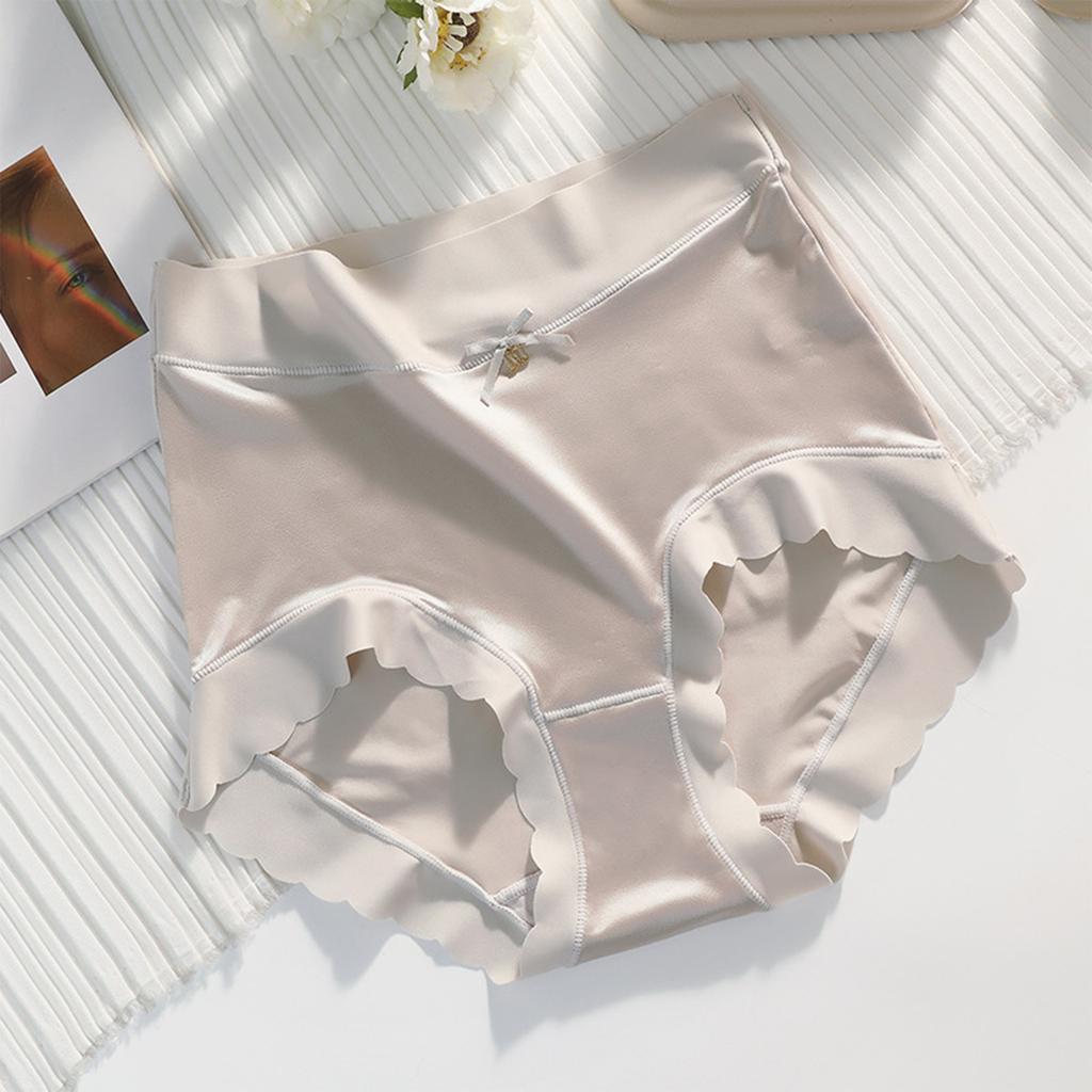 Women's Pearl French Retro Silk Underwear, Women's High Waisted Simulated Silk Ice Silk Quick Drying Underwear