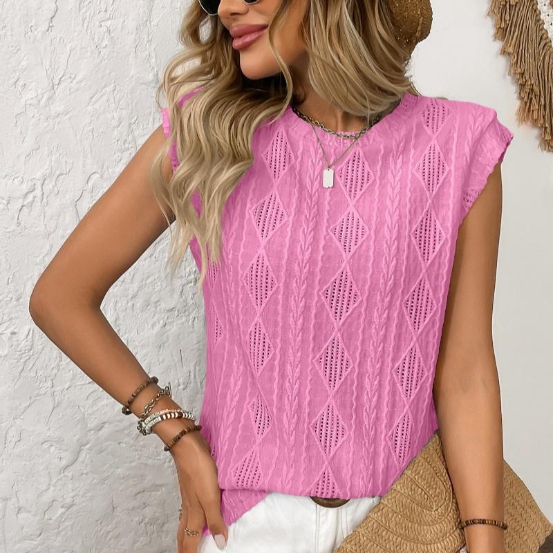 Летняя новая жаккардовая футболка с круглым вырезом и коротким рукавом, свободная футболка для женщин, модная облегающая повседневная футболка для женщин, элегантные винтажные однотонные футболки 26623