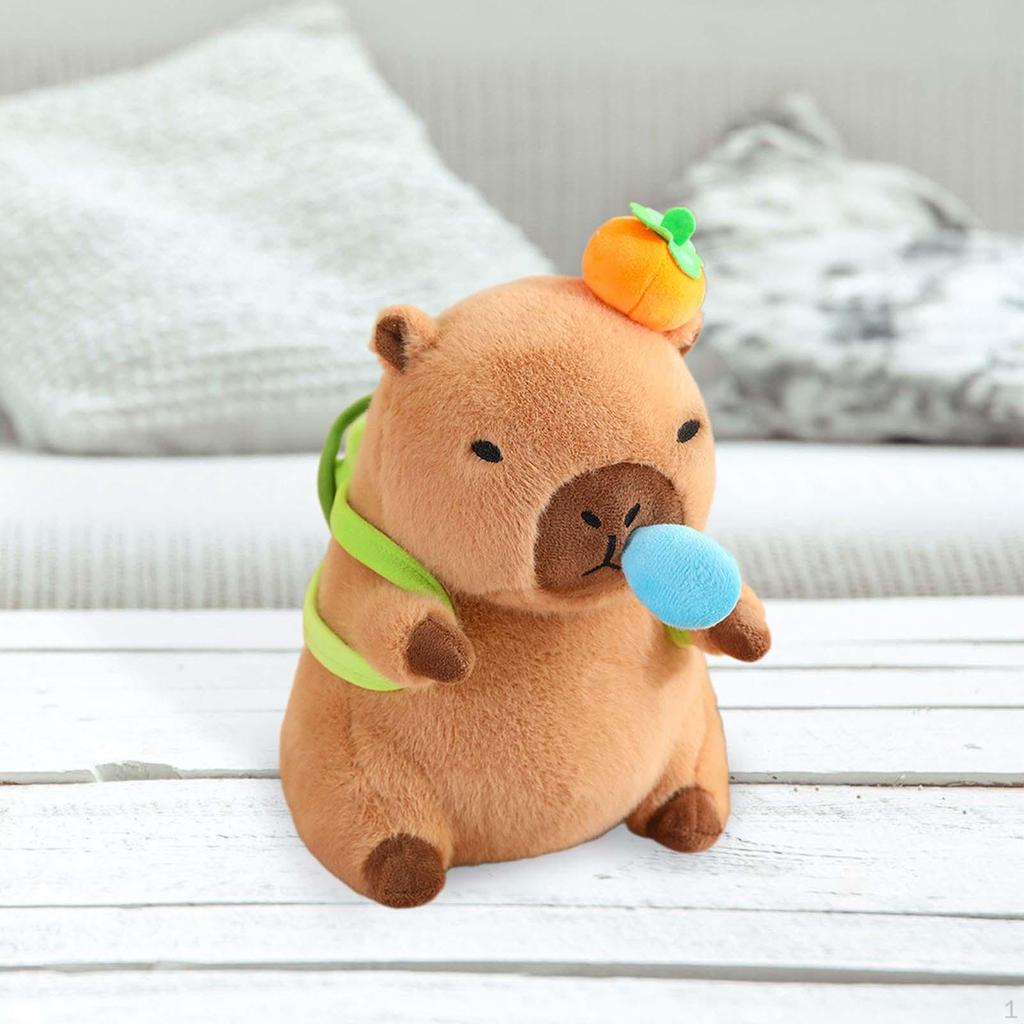 Capybara Plush Toy Stuffed with Pullable Snot Bubbles Cartoon Car Ornament