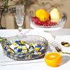 Fruit Plate Translucent Diamond-texture Light Luxury Large Capacity Fruit Plate Versatile Elegant Countertop Organizer