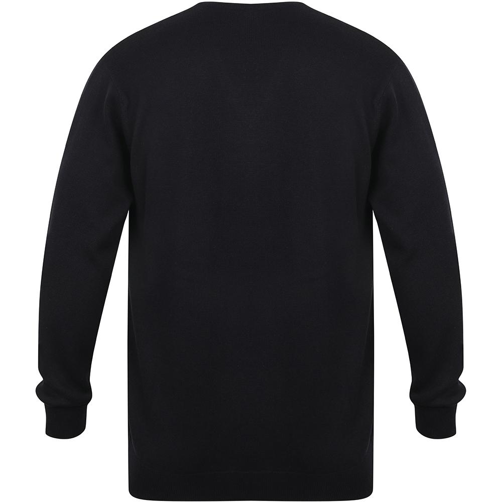 Henbury Мужской джемпер/толстовка с v-образным вырезом тонкой вязки 12 калибра