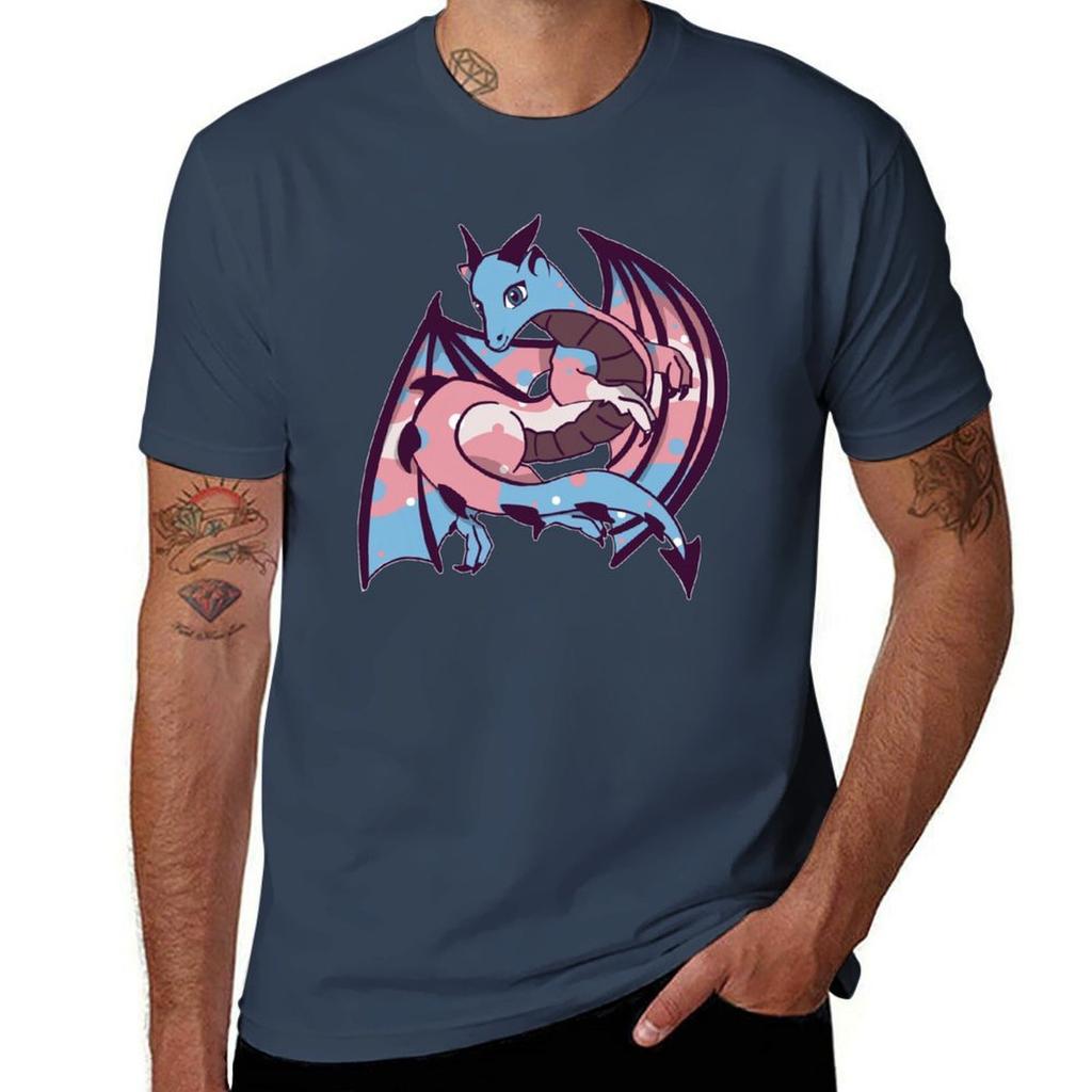 Trans flag dragon TShirt Holiday Party TShirt for Unisex