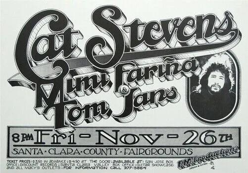 Cat Stevens Poster - Us Tour - High Gloss - Photo Quality Insert