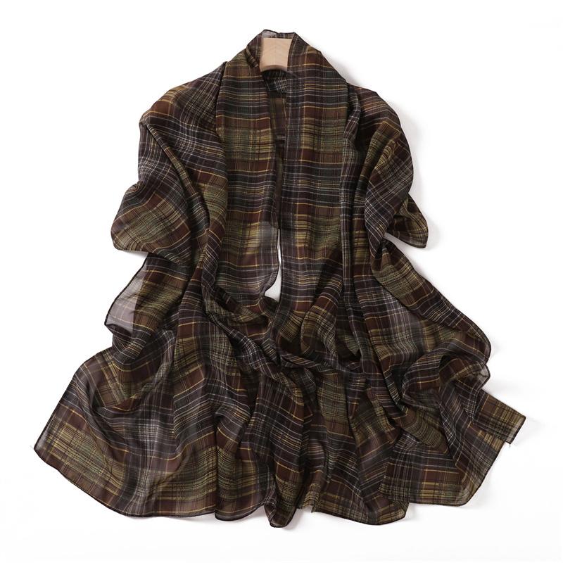 175*70СМ Новый Шарф из Шифона с Длинным Принтом в Клетку, Обернутый Шарф, Мусульманские Женские Хиджабы, Шаль, Рамадан, Женский