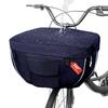 KGGHNG Bicycle Front Basket Thick 600D Large Reflective Strips and Front Easy Rain Electric Assist Bicycle Navy Cover, Waterproof, Two-Tier,