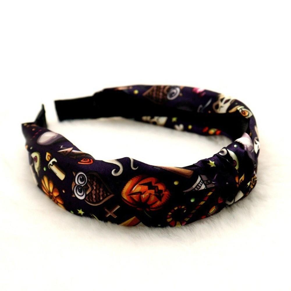 Horrible Pumpkin Head Headband Festival Wear Ghost Print Hairband Fashion Top Knot Headband Party