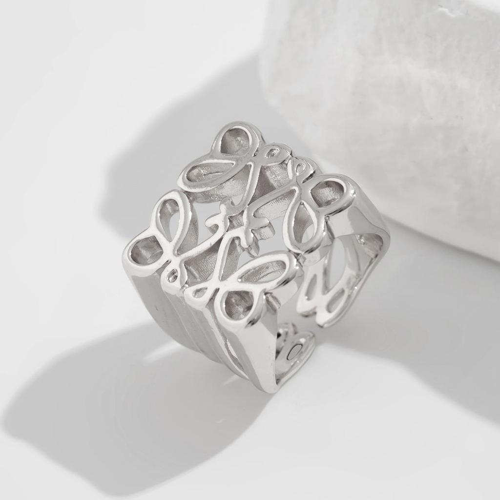 Кольцо из сплава Cold Wind, нестандартные креативные квадратные полые кольца, набор новых модных колец в литературном ретро-стиле, легкое роскошное женское кольцо для поездок на работу