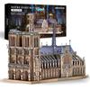 Piececool 3D Puzzle Notre Dame Cathedral Famous Paris Architecture Building 3D 3D Puzzle Metallic Nano Puzzle Metal Assembly Required No Glue Required