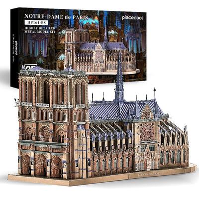 Piececool 3D Puzzle Собор Парижской Богоматери Знаменитая архитектура Парижа Здание 3D 3D Puzzle Металлическая нано-головоломка Металлическая сборка не требуется Клея нет