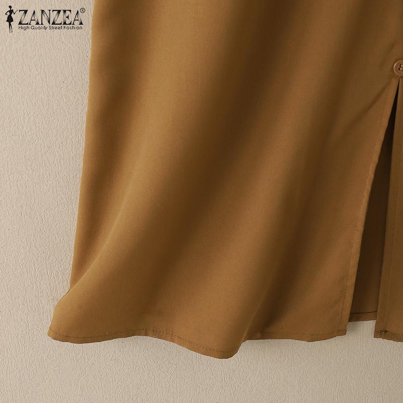 ZANZEA Женское повседневное летнее платье без рукавов с открытыми плечами