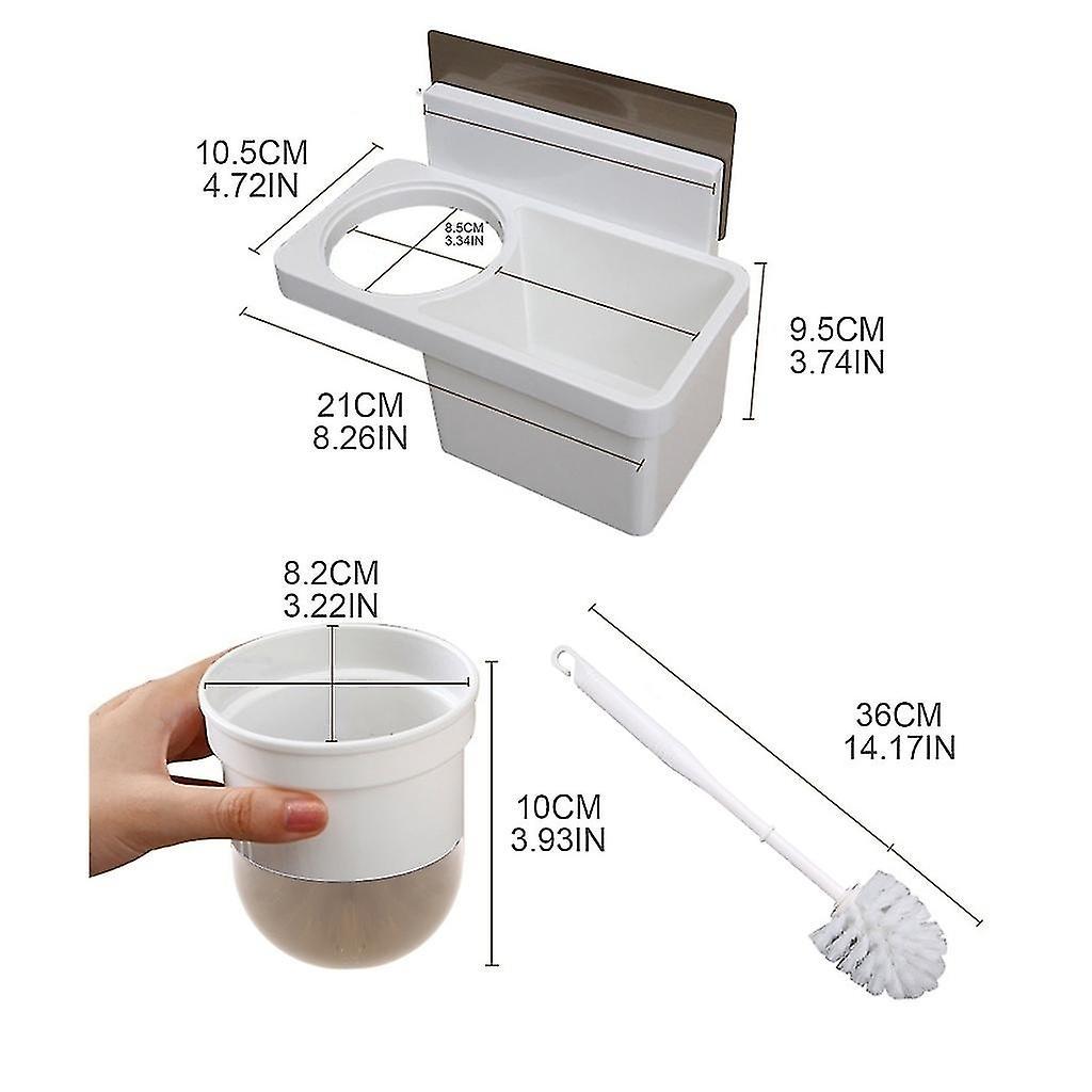 Wall Mount Toilet Brush Storage Holder Set Garbage Bag Cleaning Liquid Box