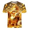 Summer 3D Printed Short Sleeve T-Shirt for Men Women Children Fashionable Cool Feeling Polyester Fiber Crewneck T-Shirt