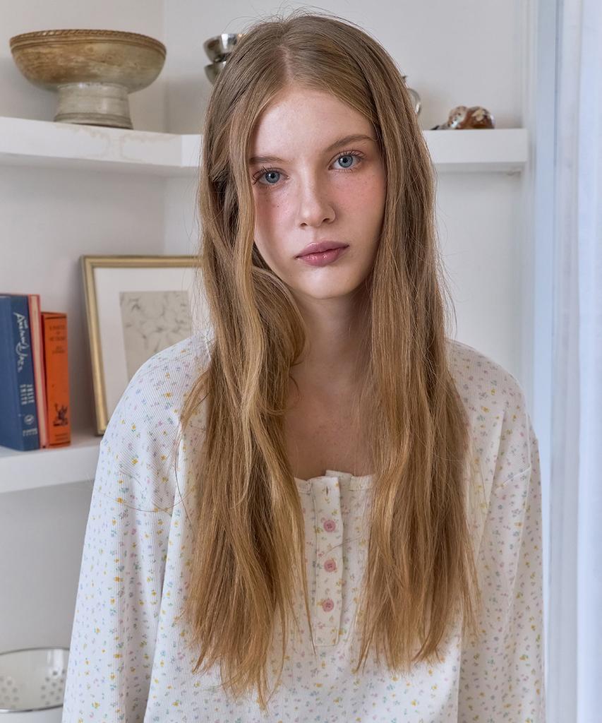Beibibeullunideuljeu Футболка-henley с принтом Petit Flower Белая