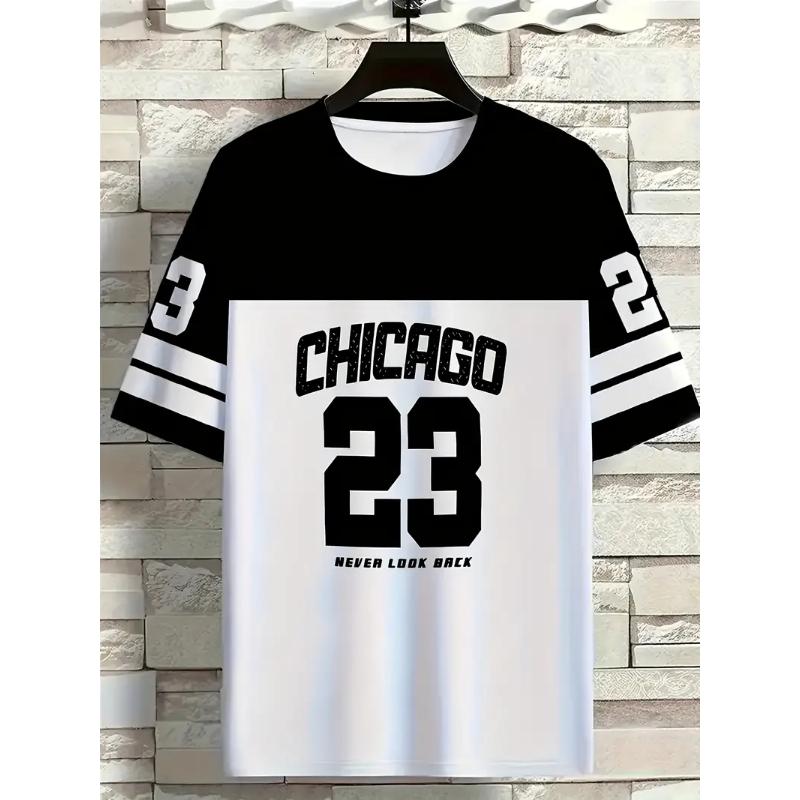 Мужская футболка с графикой Chicago 23, футболка с коротким рукавом, спортивная женская футболка, унисекс, повседневная, для ежедневной носки, летняя, мужская футболка для гонок