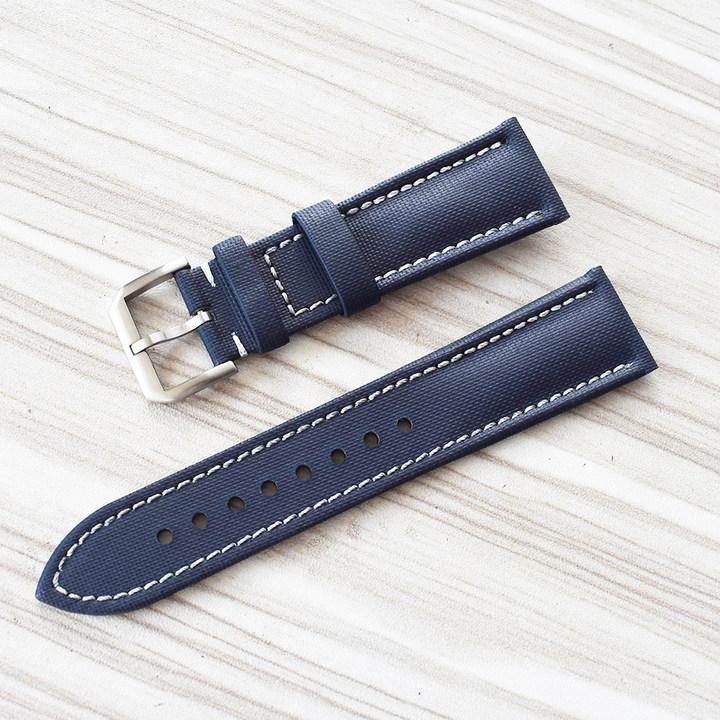 Ремешок для часов из коровьего нейлона для водонепроницаемой ткани Оксфорд, черный, синий, мужской кожаный ремешок для часов с металлической пряжкой 18-24 мм