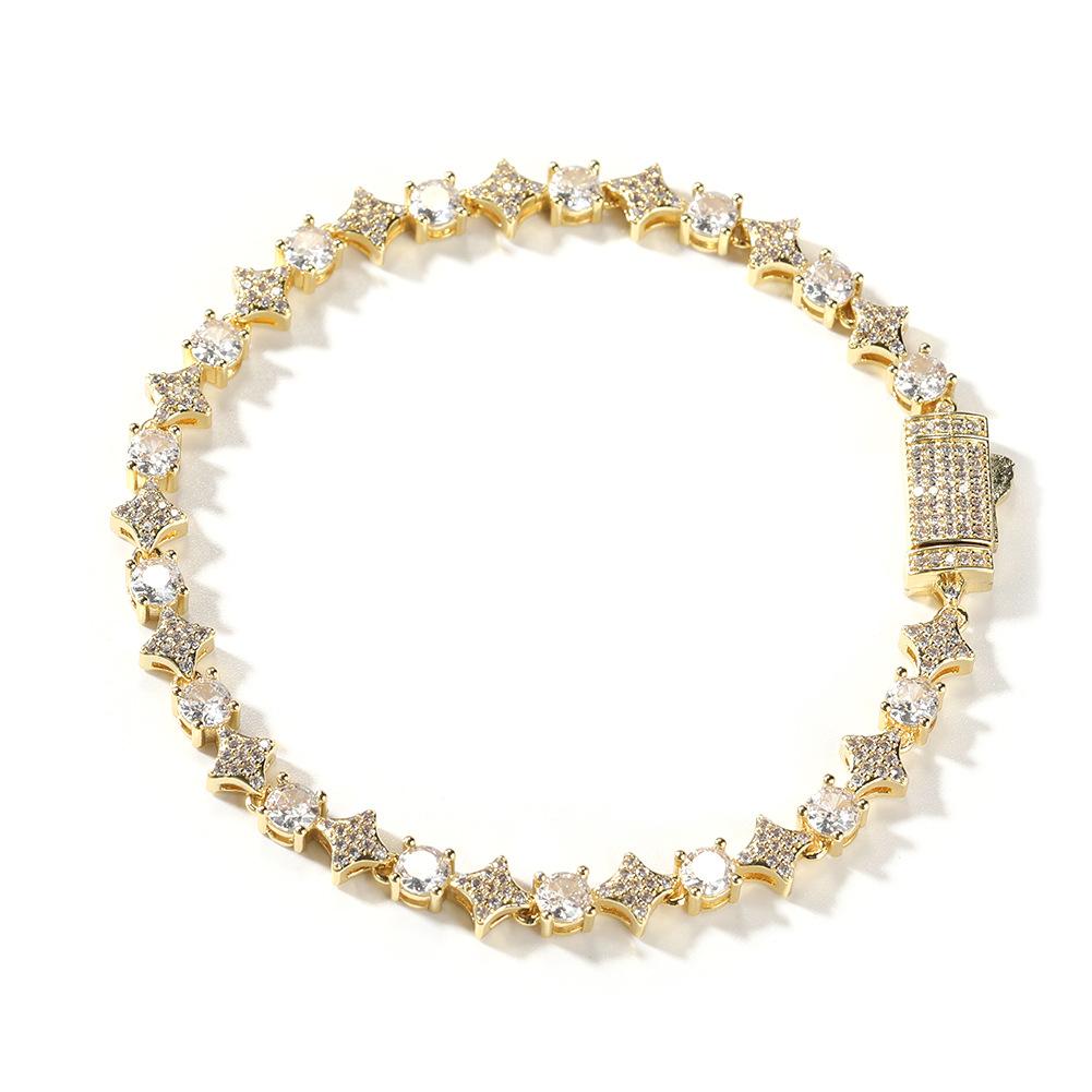 Hot Selling Fashion Hip Hop Jewelry 6mm Bling CZ Iced Out Star Zircon Tennis Bracelet for Women and Men