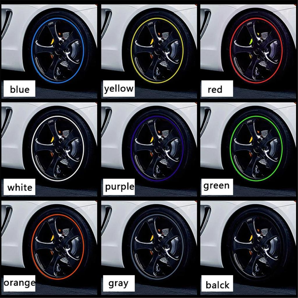 8M Car Stickers Car Vehicle Color Wheel Edge Rims Protectors Decor Strip Tire Guard Line Rubber Moulding Trim Tire Protection