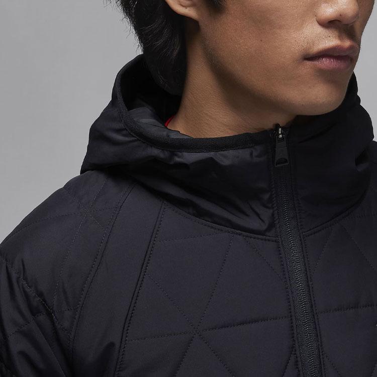 Jordan Мужская хлопковая куртка с капюшоном и длинными рукавами, с логотипом, черная FD2638-010