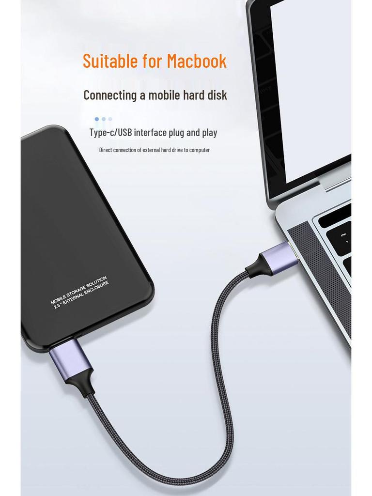 Type-C to Micro-B Multi-Function Data Cable for Mobile and Computer Connection
