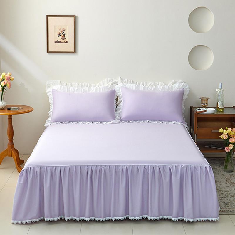 1 шт. Подзор для кровати 100% хлопок Покрывало для кровати Кружевное покрывало Однотонное постельное белье Домашний чехол для матраса falda de cama (Нет наволочки)