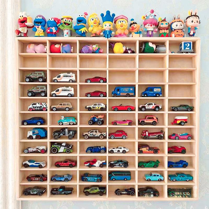 Настенная полка-витрина для моделей машинок Tomica и Hot Wheels - Шкаф для хранения игрушечных машинок