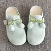 Fashion Sweet Mint Green Close Toe Slides Women Summer 2025 Round Toe Soft Sole Medium Heel Slippers Fashion Soft Sole Outdoor Slippers