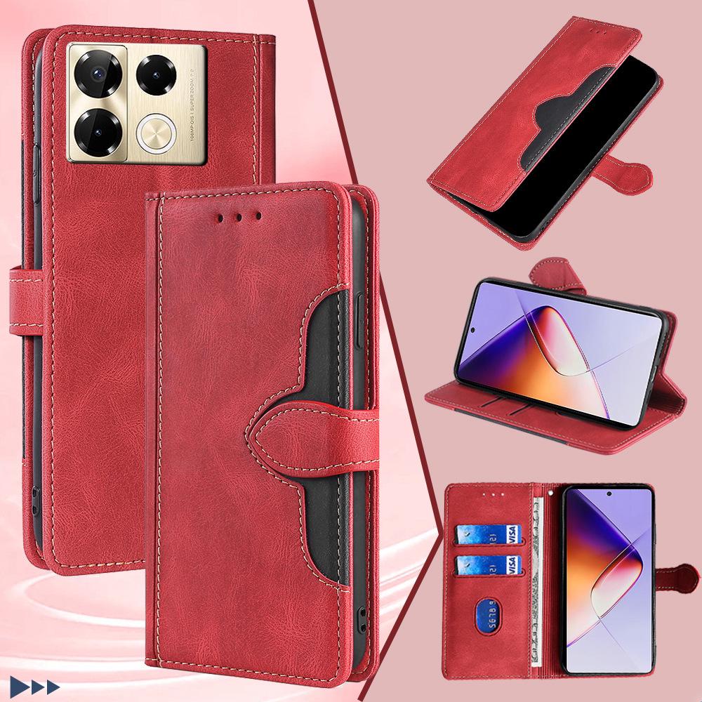 Кожаный чехол для телефона Infinix Hot 50 5G / Note 40 Pro / Zero 30 - Дизайн Color Block