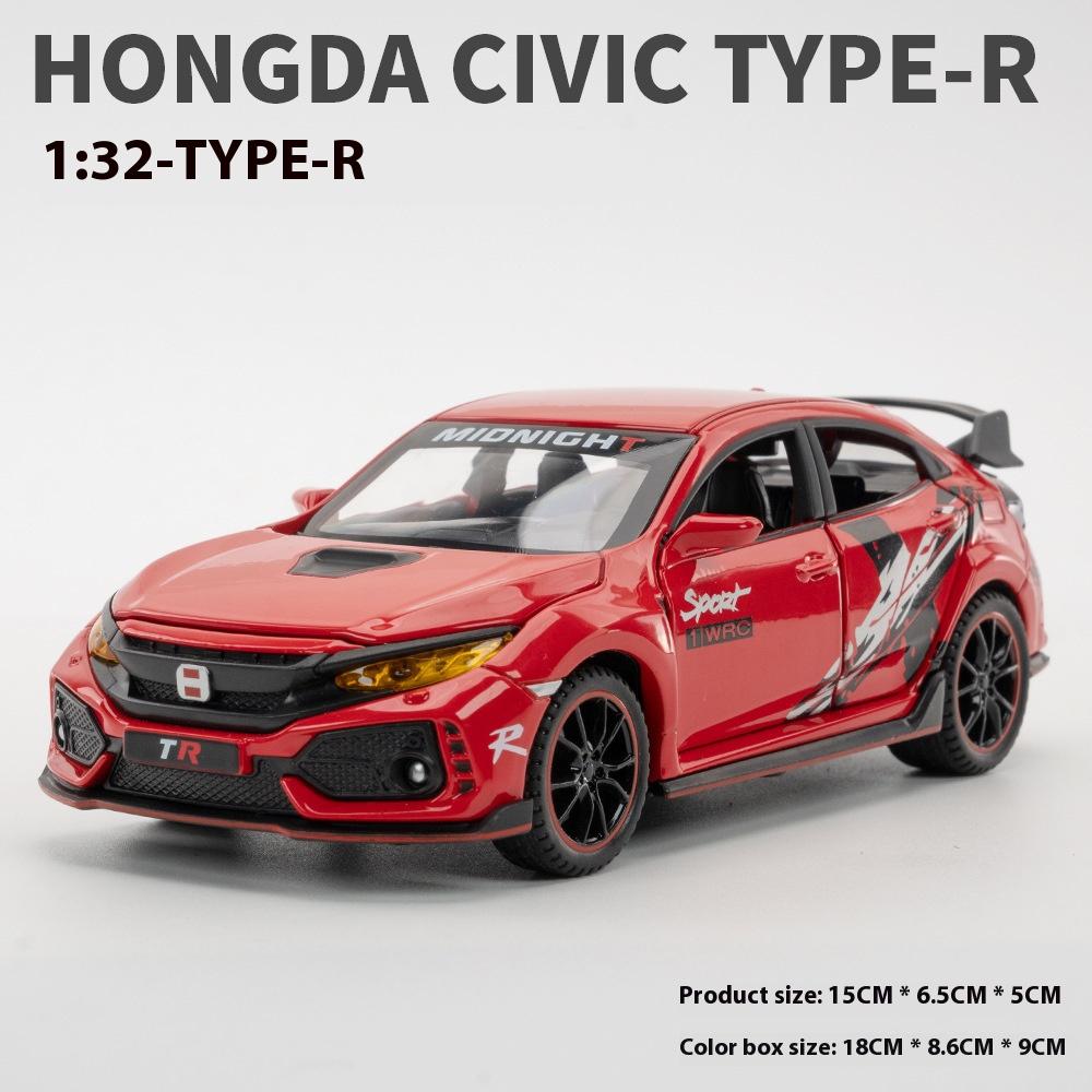 1:32 Honda Civic Type-R Super Modified Sport Car Alloy Metal Diecast Model Car Collection Model Ornament Toy Gifts for Boyfriend aig256