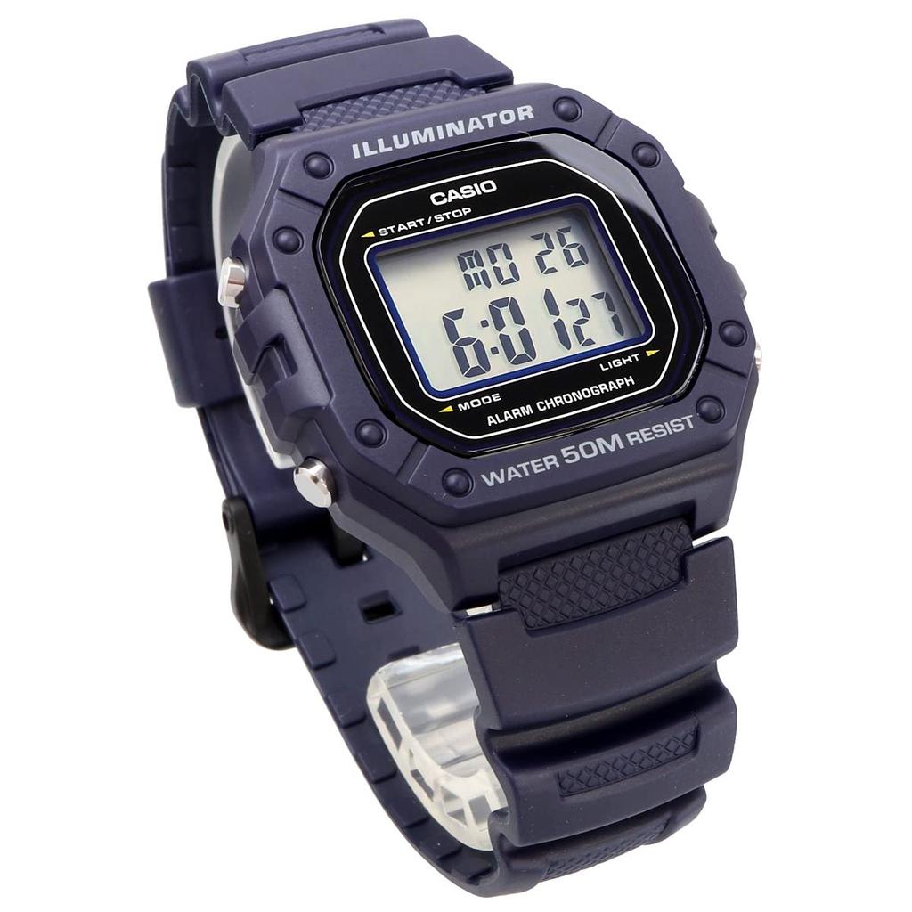 Casio Стандартные цифровые часы W-218H-2AV унисекс | Военно-морской флот | Доступная модель Casio Import
